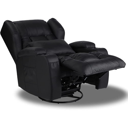 Latitude Run® Manual Glider Recliner Swivel Rocking Chair With Lumbar